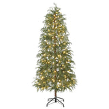 Garvee 6ft Slim Green Christmas Tree PE Branches 240 Warm White LEDs Pre-Lit 8 Lighting Modes Metal Base Compact Apartment Corner Decor