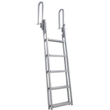 Garvee Heavy-Duty 5-Step Aluminum Dock Ladder – 350lbs Capacity – Non-Slip Turn Over-Up Steps – Quick-Release – Saltwater & Corrosion Resistant – Ideal for Pontoon Boats, Lakes, Pools, Marine Use – Surface Spray Anti-Corrosion Powder, Turn Over-up, Italic - 6