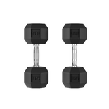 Garvee PVC-Encased Hex Dumbbells, 35 lb Pair (2 x 35 lb) Free Weights - Non-Rolling Hex Heads - Home Gym Strength Training & Full-Body Workouts - Black | Color: Black