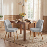 Garvee Wood Dining Chairs Set of 2 Armless Upholstered Backrest Cushioned Seats Rubberwood Frame Adjustable Footpads Modern Dining Room Office