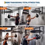Garvee 24 Inch Adjustable Speed Bag Platform - Heavy Duty Wall Mount Boxing Trainer with 360° Swivel & Speed Bag - Includes Air Pump - Perfect for Home Gym, MMA, Fitness Training - Durable Steel Construction - Black