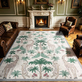 Garvee 9' × 12' Jungle Animal Print Area Rug, Machine Washable Non-Slip Low-Pile Soft Rug for Living Room, Bedroom & Dining Room, Beige