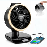 Garvee 20000mAh Rechargeable Portable Camping Fan - Multi-Speed, 270° Rotating Head, Hanging/Desk Tent Fan - For Travel, Car & Beach - Black
