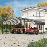Garvee Heavy Duty 20x25 FT Metal Carport with Reinforced Base and Galvanized Steel Roof – Outdoor Vehicle Shelter for SUV, Truck, Boat, Garage Storage – Durable Canopy, Gray