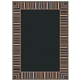 Garvee Washable Striped Edge Area Rug, Black Coffee 8x10ft – Mark Resistant, Non-Slip, Low Pile, Highly Durable Indoor Outdoor Carpet for Living Room, Dining Room, Bedroom, Patio – USA - Camel