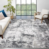 Garvee 10' × 13' Distressed Abstract Area Rug, Brown & Green, Washable Soft Low-Pile with Non-Slip Backing for Living Room, Bedroom & Dining Room