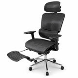 Garvee Ergonomic Office Chair - Fabric Upholstery, Adjustable Height & Arms, Footrest, Split Backrest, Manual Recline, Ideal for Home Office or Computer Desk - Gray XL