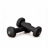 Garvee 10 lb Dumbbell Pair (5 lbs Each) – Set of 2 Coated Cast Iron Hand Weights with Non-Slip Protective Coating, Compact Strength Training Fitness Dumbbells for Home Gym (Black)