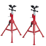 Garvee 2-Pack Adjustable V-Head Pipe Jack Stands – Heavy Duty Folding Steel with Dual Ball Transfers – 2500 lb Capacity, Height 28-52 in – For Welding, Threading, Automotive, Workshop – Color: System Default