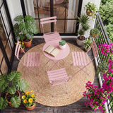 Garvee 5-Piece Folding Patio Bistro Set - Outdoor Bistro Table and 4 Chairs, Space-Saving Compact Design for Small Patio/Porch/Balcony - Pink