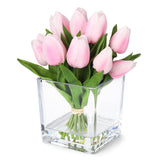 Garvee 12 Pcs Artificial Tulips Flowers, Real Touch Faux Tulip Stems for Vase - Lifelike Silk Tulips, Home Kitchen Wedding Table Decor, Mother’s Day Easter Valentine’s Day Gift, Spring Home Decorations