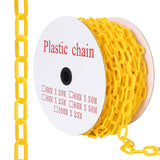Garvee 120FT Plastic Barrier Chain Yellow, 6MM Thick Safety Chain with 1.5-Inch Links, UV Resistant Plastic Chain with 25 Hooks for Crowd Control, Parking Lots, Driveways, Construction & Queue Lines