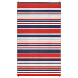 Garvee Waterproof Reversible Outdoor Door Mat - Modern Striped Plastic Straw Rug - Collapsible, UV Resistant, Large Area Carpet for Patio, Deck, Porch, RV, Garden, Camping - Bright Red/Navy Blue/White, 9x18ft (274x549cm) - Bright Red/Dark Blue/White