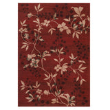 Garvee Modern Botanical & Floral Area Rug – Washable, Non-Slip, Low Pile Carpet – Soft, Collapsible, Mark Resistant – Perfect for Living Room, Bedroom, Dining Room, Office – Red, USA, 10×13ft - Red