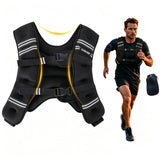 Garvee 30 Lbs Fixed Weight Weighted Vest with Phone Pocket, Adjustable Dual Buckle Straps & Reflective Strips Body Weight Workout Vest for Running & Walking (Black)