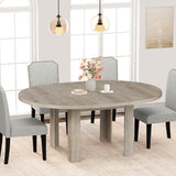 Garvee Space-Saving Extendable Dining Table for 4-6 – Modern Round to Oval Kitchen & Dining Room Table with Built-In Leaf Storage – Durable Waterproof MDF – Perfect for Apartment, Office, or Small Spaces – Gray