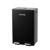 Garvee Hands-Free Dual Compartment Kitchen Trash Can - 16 Gallon Black Stainless Steel Recycling Bin - Step Pedal Operation - Removable Inner Buckets - Soft Close & Fingerprint Resistant - Perfect for Home, Office, Laundry Room - Black