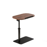 Garvee Minimalist Height Adjustable End Table, Side Table Sofa Tray for Couch 360° Swivel Laptop Stand for Couch Recliner, c-Shaped Small Bedside Tables for Couch Bedside Hospital Bed Walnut