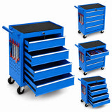 Garvee 24 in Rolling Tool Chest with Wheels - 4-Drawer Locking Metal Tool Storage Cabinet/Tool Cart, Drawer Liners, Mobile Organizer for Garage, Workshop & Auto Repair - Blue - Blue