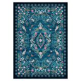 Garvee Vintage Botanical Floral Area Rug 9x12 – Soft Non-Slip Low Pile Carpet – Mark Resistant, Easy Clean, Nature-Inspired – Teal, 9x12ft (274x366cm), USA Spec - Teal