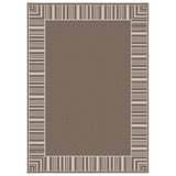 Garvee Washable Striped Edge Area Rug, Camel 9x12ft – Low Pile, Non-Slip, Mark Resistant, Durable Indoor Outdoor Carpet for Living Room, Bedroom, Dining Room, Patio – USA Spec - Camel