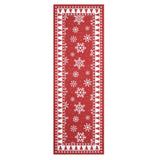 Garvee Christmas Runner Rug, Machine Washable Mark-Resistant Low Pile Non-Slip Indoor Hallway Carpet - Red Xmas Tree & Snowflake Edgeed Design for Kitchen Bath Living Room Bedroom - 2x8 ft, USA, Red - Red
