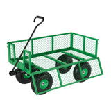 Garvee Heavy Duty Steel Garden Cart – 500 lbs Capacity – Removable Mesh Sides – Flexible Handle – 10" All-Terrain Wheels – Outdoor Utility Wagon for Yard, Lawn & Landscaping – Color: Green (Pantone 355C, HEX: #4CAF50)