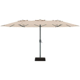 Garvee Extra Wide 9x15 ft Rectangular Patio Umbrella with Base – Heavy Duty 12-Rib Frame – UV Protection & Weather Resistant – Outdoor Garden, Pool, Backyard, Balcony Shade – Khaki Color - Khaki