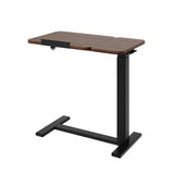 Garvee Small Rolling Overbed Table Adjustable Height with Wheels, Mobile Laptop Desk with Tilting Desktop, Portable Computer Workstation for Home Office, Bedside, Black Walnut