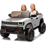 Garvee 24V 2-Seater Licensed Electric Ride-On Truck for Kids 3-8 – Remote Control, 3 Speeds, wireless Music, LED Lights, Motorized Toy Car for Boys & Girls – White