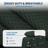 Garvee Heavy Duty 4-Layer Oxford RV Cover for Travel Trailer – Waterproof, UV & Tear Resistant, Breathable – Windproof Straps, 6 Zipper Panels, Reflective Strips, Tire Covers, Storage Bag – Fits 33-35FT – Green – Size: 33-35FT