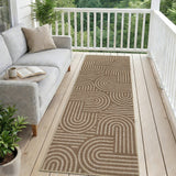 Garvee 2' × 6' Abstract Easy Jute Runner Rug, Washable Non-Slip Indoor Outdoor Rug for Kitchen, Hallway, Entryway & Patio, Brown/Natural