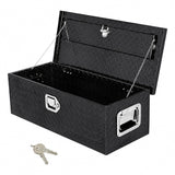 Garvee 30"x13"x9.6" Heavy-Duty Lockable Aluminum Diamond Plate Truck Bed Tool Box - Weatherproof Rust-Resistant Storage Chest, Side Handles, Keyed Lock for Pickup/Trailer Tongue, Black