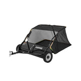 Garvee 48 Inch Heavy Duty Tow Behind Lawn Sweeper – 16 Cu.ft Leaf & Grass Collector with Adjustable Brush Height, Dumping Rope, Large Collection Bag – Fits Riding Mowers – Ideal for Yard, Driveway, Sidewalk Cleanup – Black