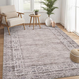 Garvee Washable Area Rug 10x13ft – Soft Vintage Distressed Edge, Non-Slip, Mark Resistant, Modern Farmhouse Carpet for Living Room, Bedroom, Dining Room – Neutral Camel, USA - Red Brown