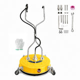 Garvee Pressure Washer Surface Cleaner, 24-Inch Stainless Steel Attachment, 4900 PSI, 4 Wheels and Dual Handles, Yellow
