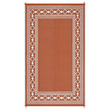 Garvee Outdoor Rug 9x18ft - Waterproof Reversible Plastic Straw Patio Mat - UV Resistant, Lightweight, Easy Clean - Large Portable Carpet for RV, Camping, Deck, Balcony, Porch, Beach - Terracotta Orange/White, USA - Black And White