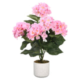 Garvee Lifelike Pink Dahlia & Hydrangea Artificial Potted Plants – Set of 2 Realistic Faux Flower Arrangements with Green Leaves, Silk Decorative Centerpieces for Indoor/Outdoor Home, Office, Living Room, or Porch – Dahlia, Size 55, Two Pieces