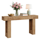 Garvee 63-Inch Farmhouse Console Table - Narrow Wooden Sofa Side Table - Storage Shelf - Entryway, Hallway, Living Room, Foyer, Behind Couch - Mountain grain sandalwood T6801 (embossed) wood color - Mountain Grain Sandalwood T6801 (Embossed) Wood Color