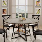 Garvee Modern Round Dining Table Set for 4 with Storage – 42 Inch High Top Kitchen & Dining Room Table – Space-Saving, Ideal for Small Spaces – Gray, 42 Inches - Grey