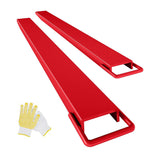 Garvee 72" Heavy Duty Steel Forklift Extensions for 4.5" Wide Forks, Warehouse, Farm, Construction, Heavy Duty Alloy Steel, Rust Resistant, Powder Coated - Red