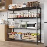 Garvee Heavy-Duty Wire Shelving Unit - 4-Tier Adjustable Metal Storage Rack, Freestanding with Leveling Feet, Easy Assembly, 47.2"W x 17.7"D x 59"H, Black - 4 layers