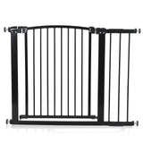 Garvee Pressure Mounted Pet & Baby Safety Gate – Adjustable 30-41 Inch, Auto-Close, Double Lock, Drill-Free Barrier for Doorways, Hallways & Stairs – Curved Design – Black