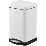 Garvee 3.2 Gallon/12L Stainless Steel Step Trash Can - Soft-Close Lid, Removable Inner Bucket, Fingerprint-Resistant - Small Kitchen/Bathroom/Office Garbage Can - White