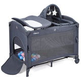 Garvee 5-in-1 Pack and Play Baby Bassinet Bedside Sleeper – Portable Convertible Crib, Diaper Changing Table, Playard, Hanging Toy, Infant Sleeper – Nursery Center for Newborns and Toddlers, Dark Gray