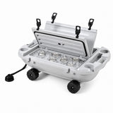 Garvee Amphibious Floating Cooler 40QT with Wheels – Heavy Duty Rolling Outdoor Ice Chest for Camping, Beach, Kayak, Pool, Boating, Dry Storage – Cold Gray 40L With Wheels - Cool Gray