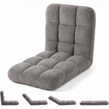 Garvee Folding Floor Chair with Back Support, 5 Adjustable Position, Padded Sleeper Bed, Couch Recliner, Gaming Floor Chairs for Adults, Meditation, Living Room
