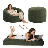 Garvee Giant Bean Bag Chair Bed 5FT Memory Foam Convertible Sofa Mattress Plush Fabric Handle Portable Living Room Bedroom