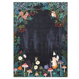 Garvee Washable Jungle Animal Print Area Rug - Ultra Soft, Non-Slip, Mark Resistant, Collapsible Floral Carpet - Modern Low Pile for Living Room, Bedroom, Nursery, Playroom - Black, 8x10ft (244x305cm), USA - Black