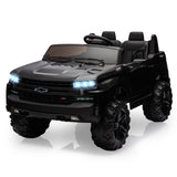 Garvee 24V 2-Seater Licensed Chevrolet Silverado Ride On Truck for Kids – Battery Powered Electric Car – Remote Control – 4x Spring Suspension – 3 Speeds – MP3 Player – Wireless Music – For Boys & Girls – Color: Black - Black